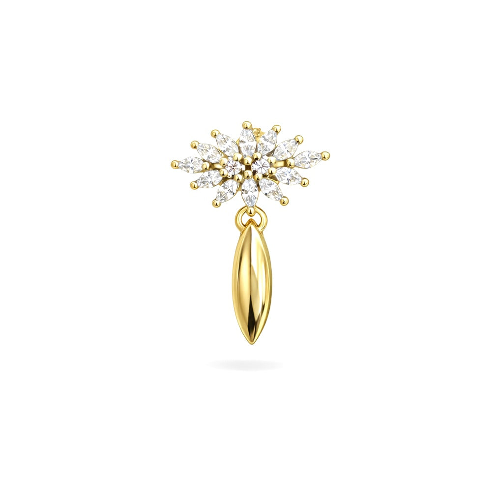 Leo Flower Altın kaplama Gümüş Küpe