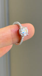 Mozanit Yuvarlak Kesim Tektaş Yüzük