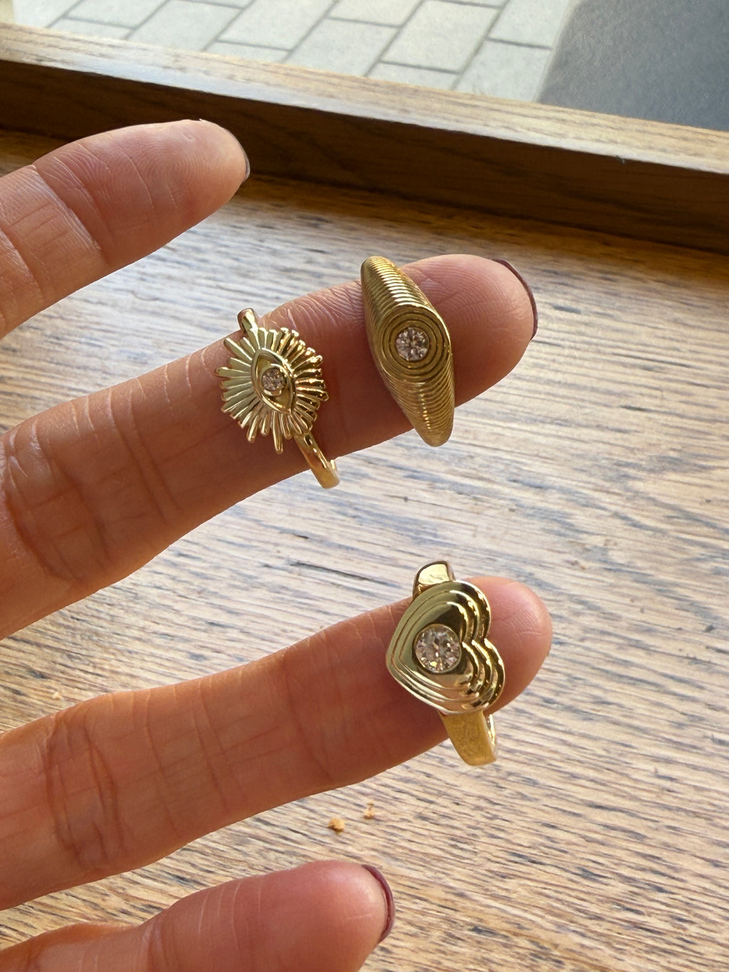 Luis Tektaş Detaylı Altın Kaplama Gümüş Yüzük