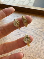 Luis Tektaş Detaylı Altın Kaplama Gümüş Yüzük