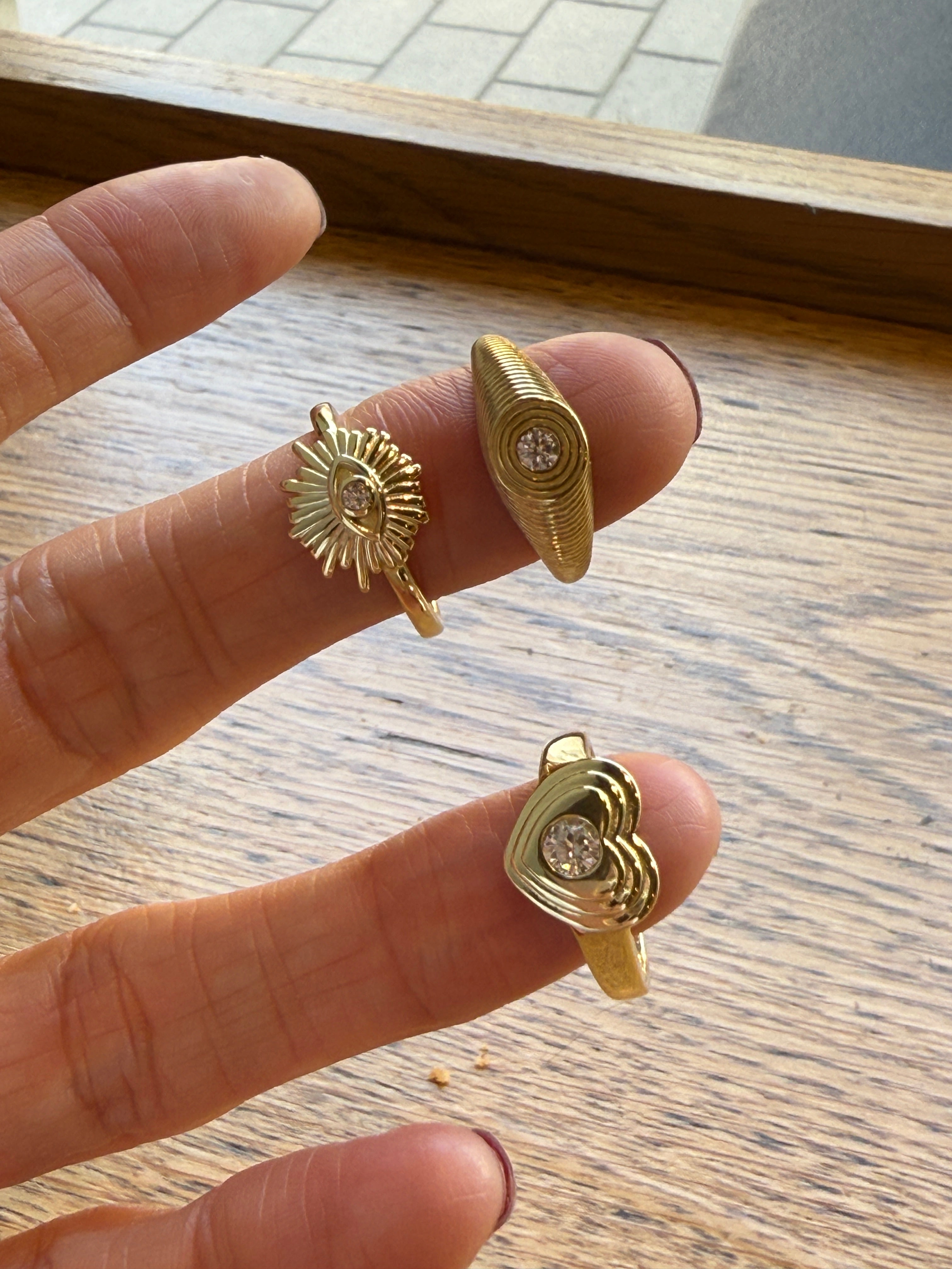 Luis Kalp Detaylı Altın Kaplama Gümüş Yüzük