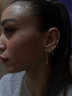 Lucca 4 Altın kaplama  Gümüş Piercing