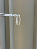 Taşlı Halka 3 cm Küpe