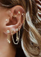 Carla Üç Toplu Zincir Küpe