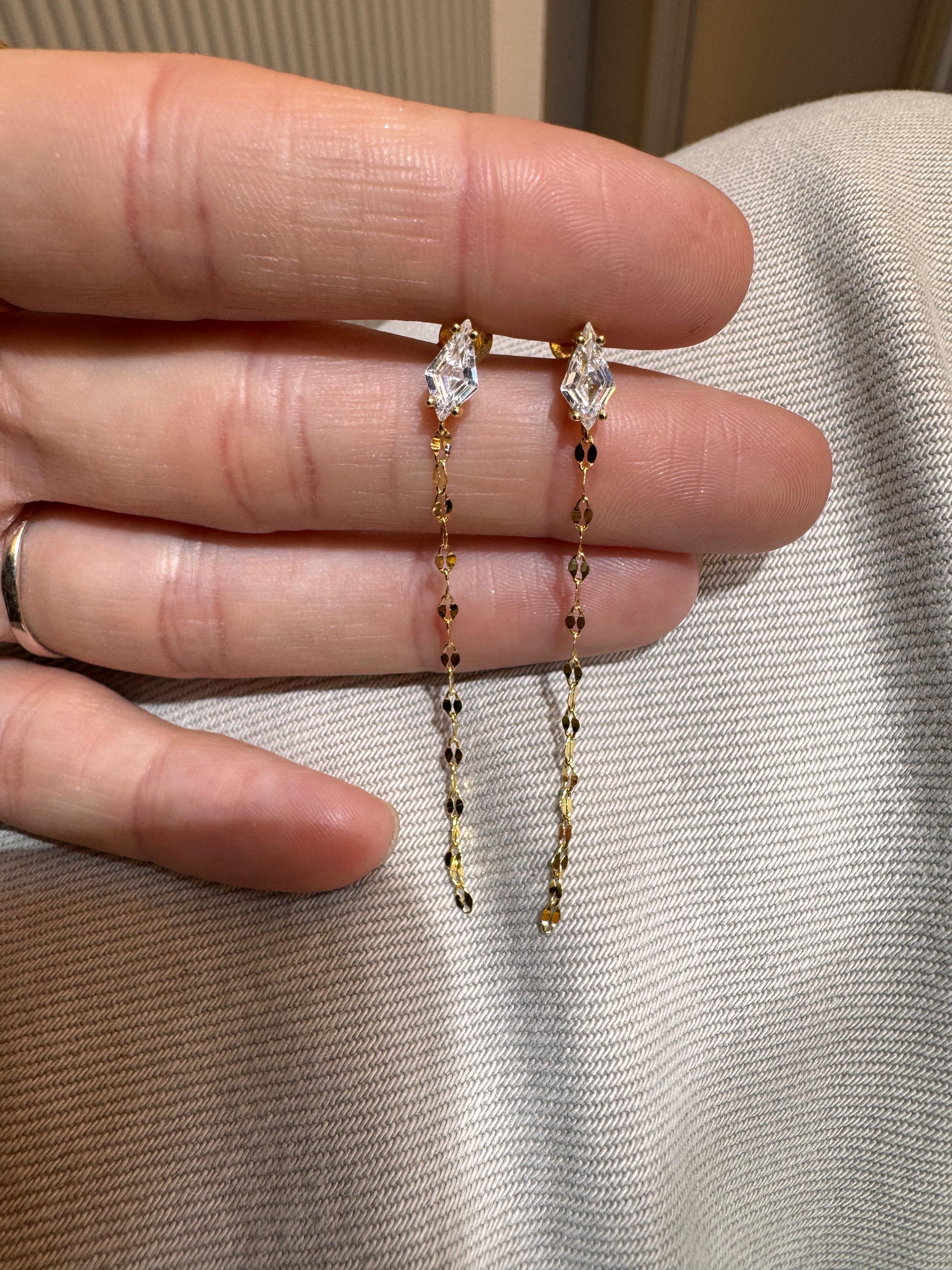 Tina Kristal Zincir Küpe