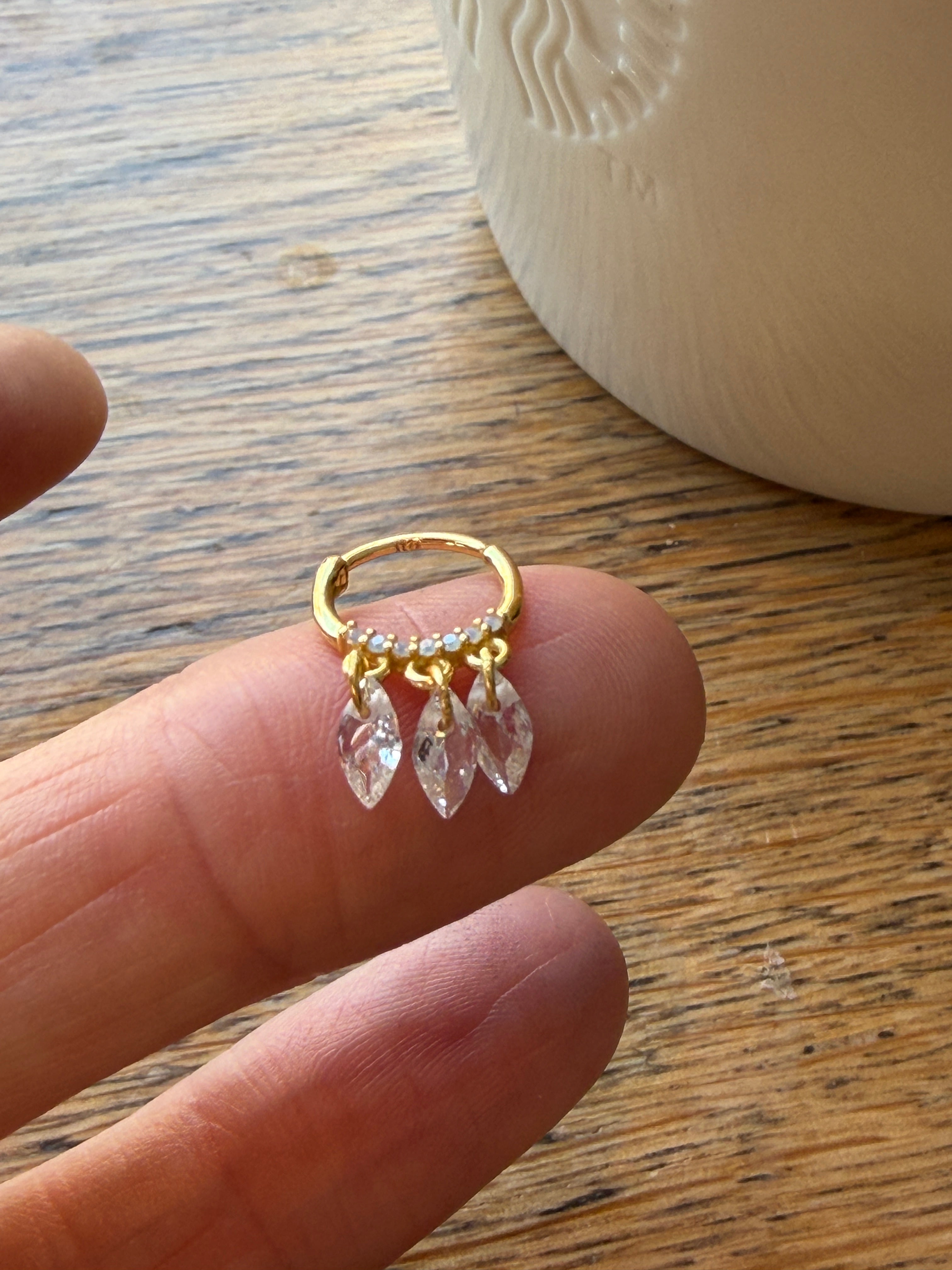 Tina 11 Altın kaplama  Gümüş Helix Piercing