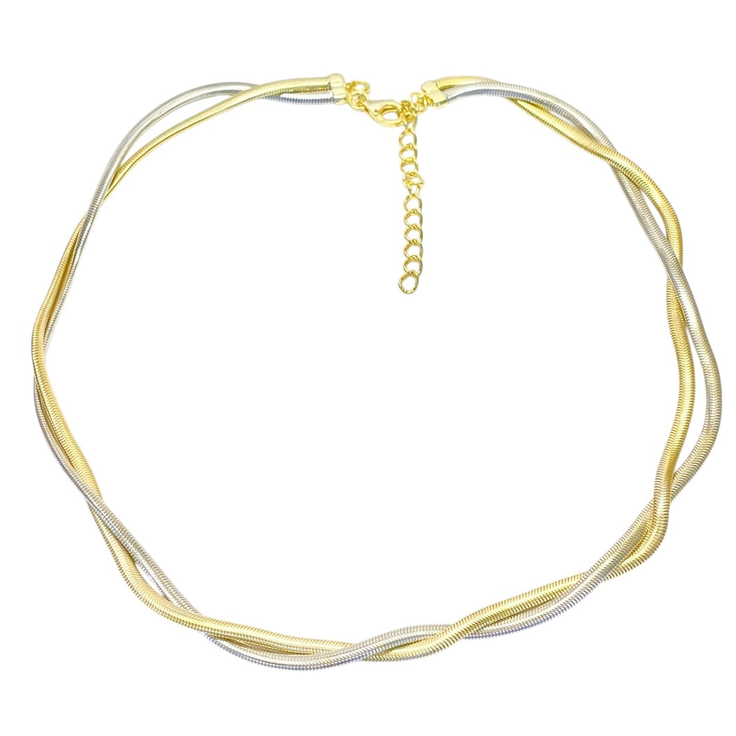 Knit Two Tone Necklace