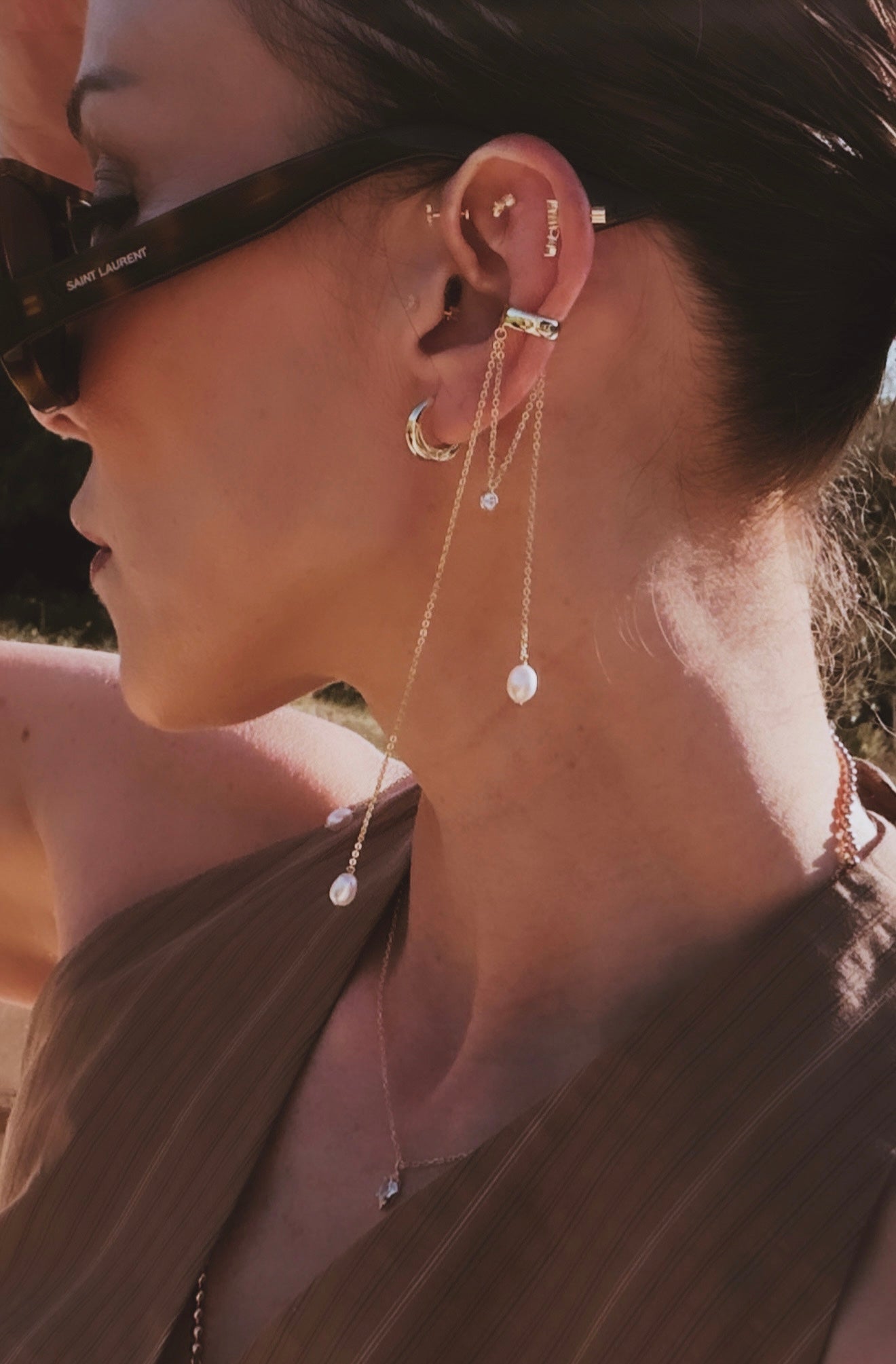 Tina inci Zincirli Kıkırdak Cuff