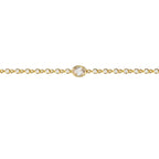 Lucca Oval Tek Sıra Zirkon Taşlı Altın Kaplama Gümüş Bileklik