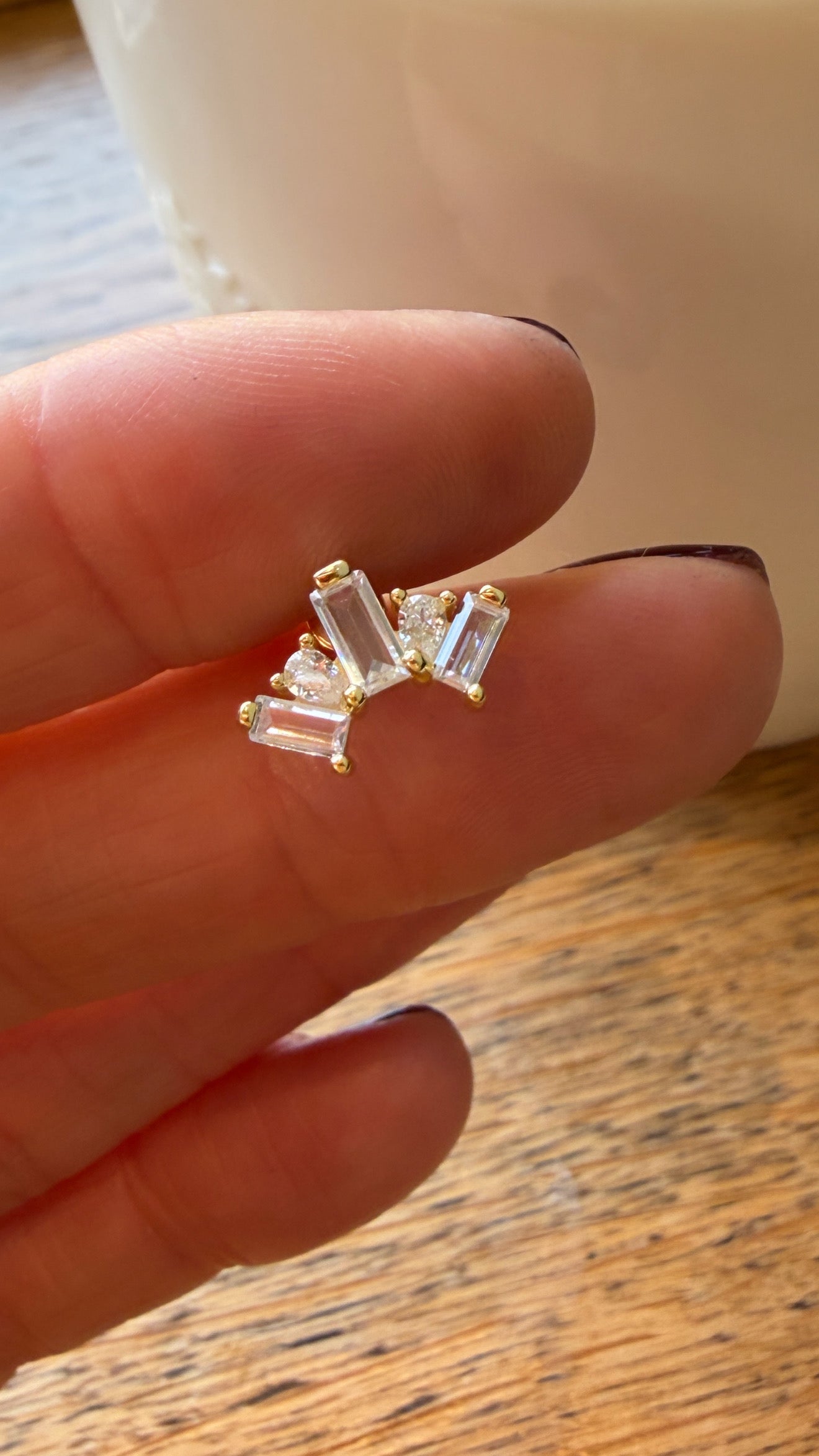 Tina 6 Altın kaplama  Gümüş Piercing