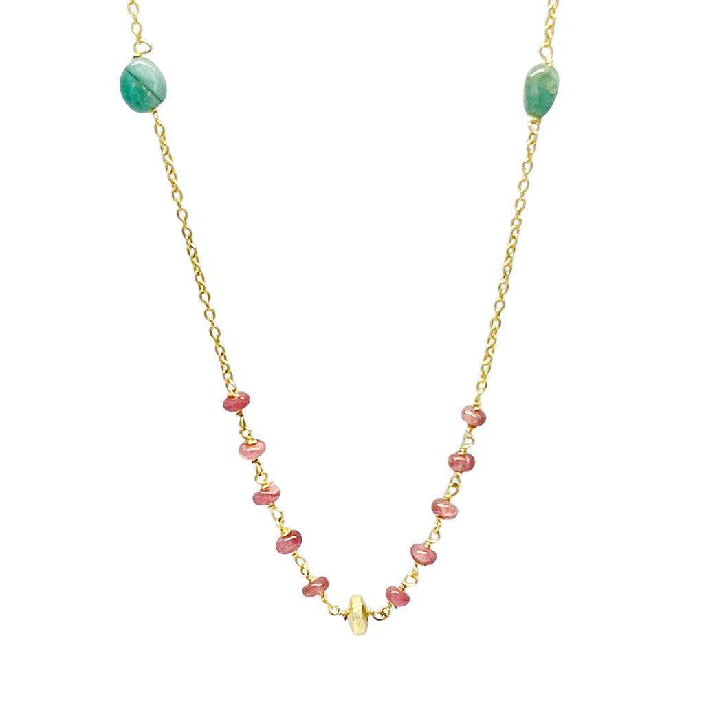 Santorini Tourmaline Emerald Necklace