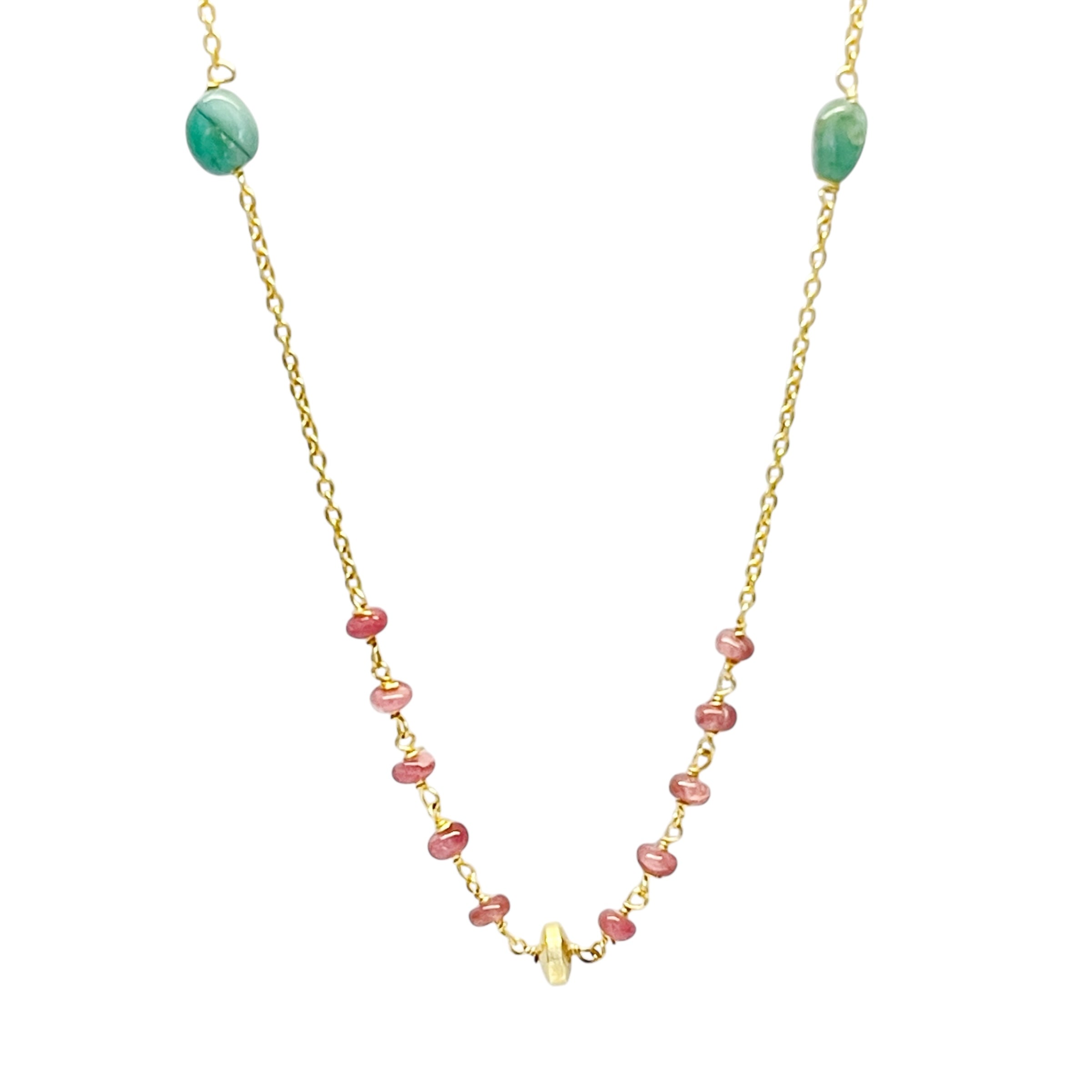 Santorini Tourmaline Emerald Necklace