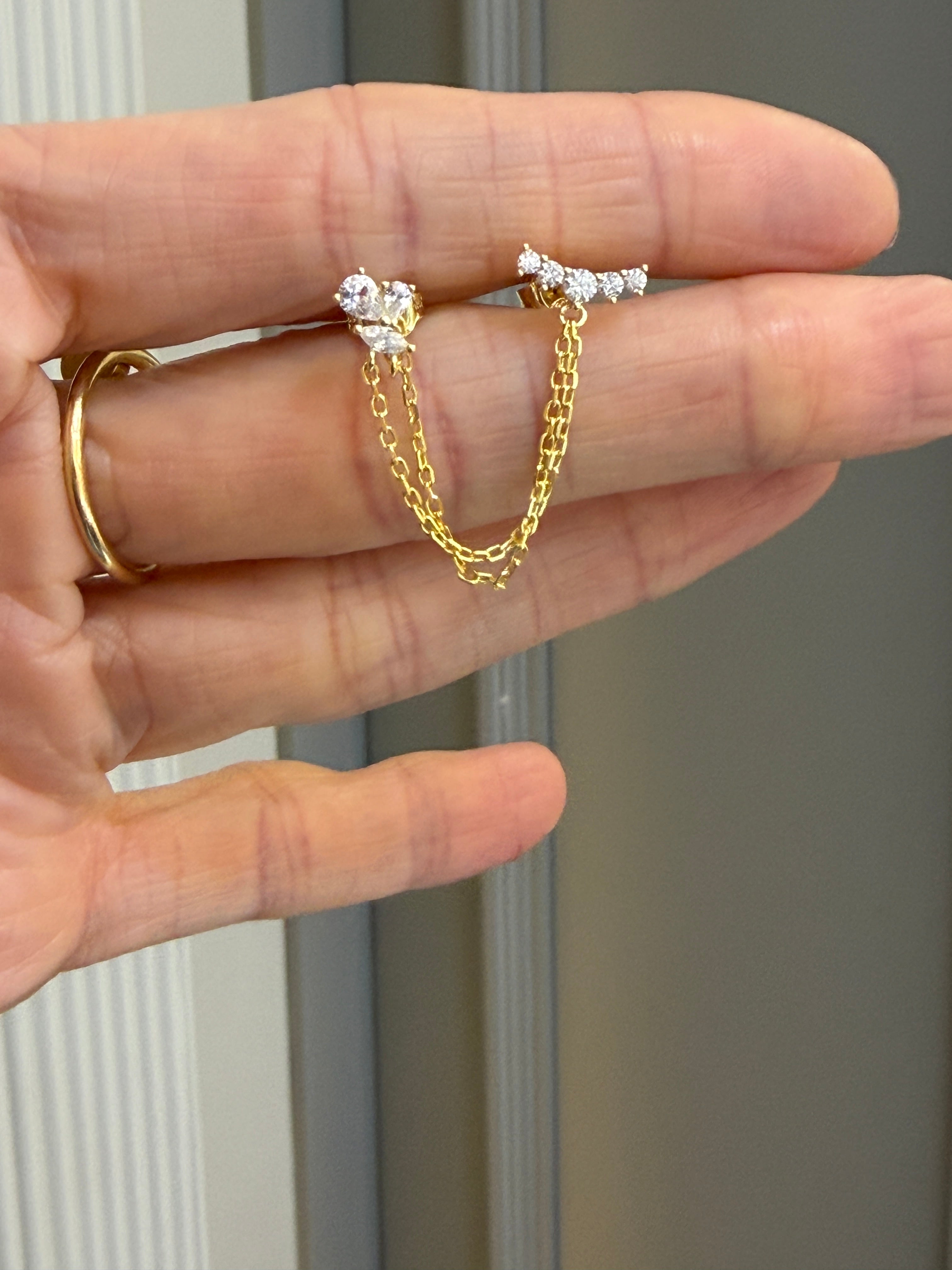 Lucca Markiz Damla Zincirli Küpe