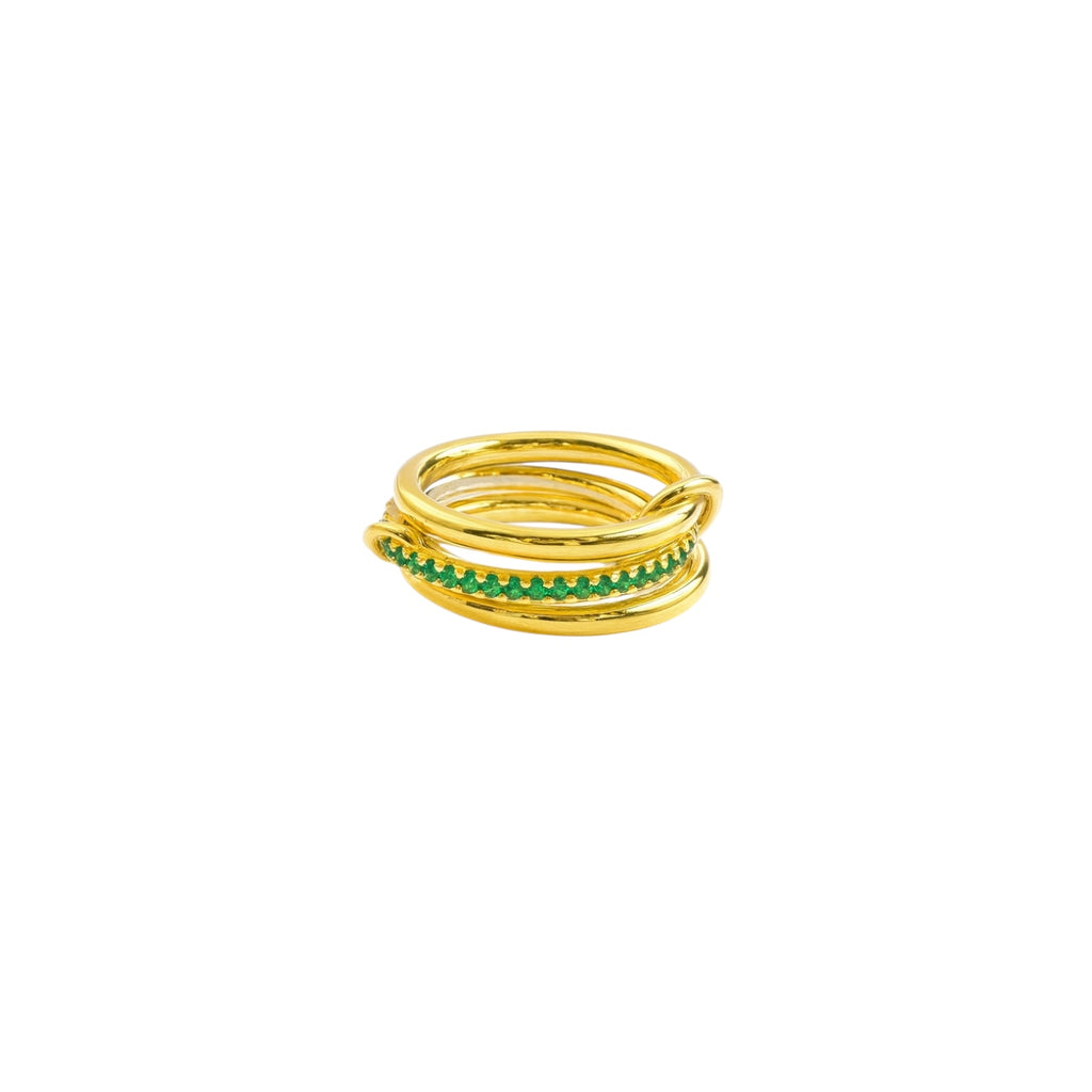 Bella Circle Yeşil Katlı Yüzük