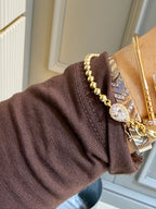 Lucca Top Zincir Damla Taşlı Altın Kaplama Gümüş Bileklik