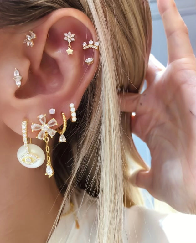 Marie Disc Mother of Pearl Earrings