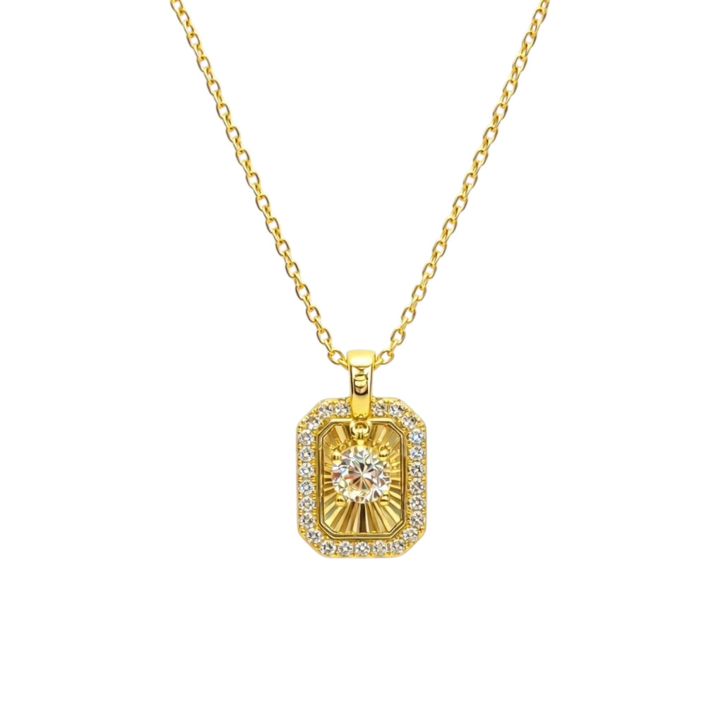 Lucca Madalyon Tektaş Gümüş Kolye