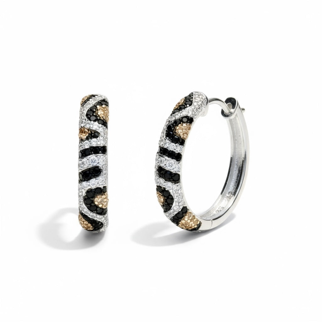 Lugo Animal Print Oval Küpe