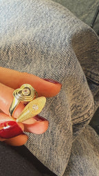 Luis Tektaş Detaylı Altın Kaplama Gümüş Yüzük