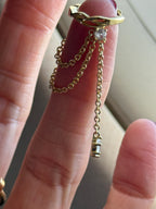 Carla Markiz taşlı Zincirli Piercing Küpe