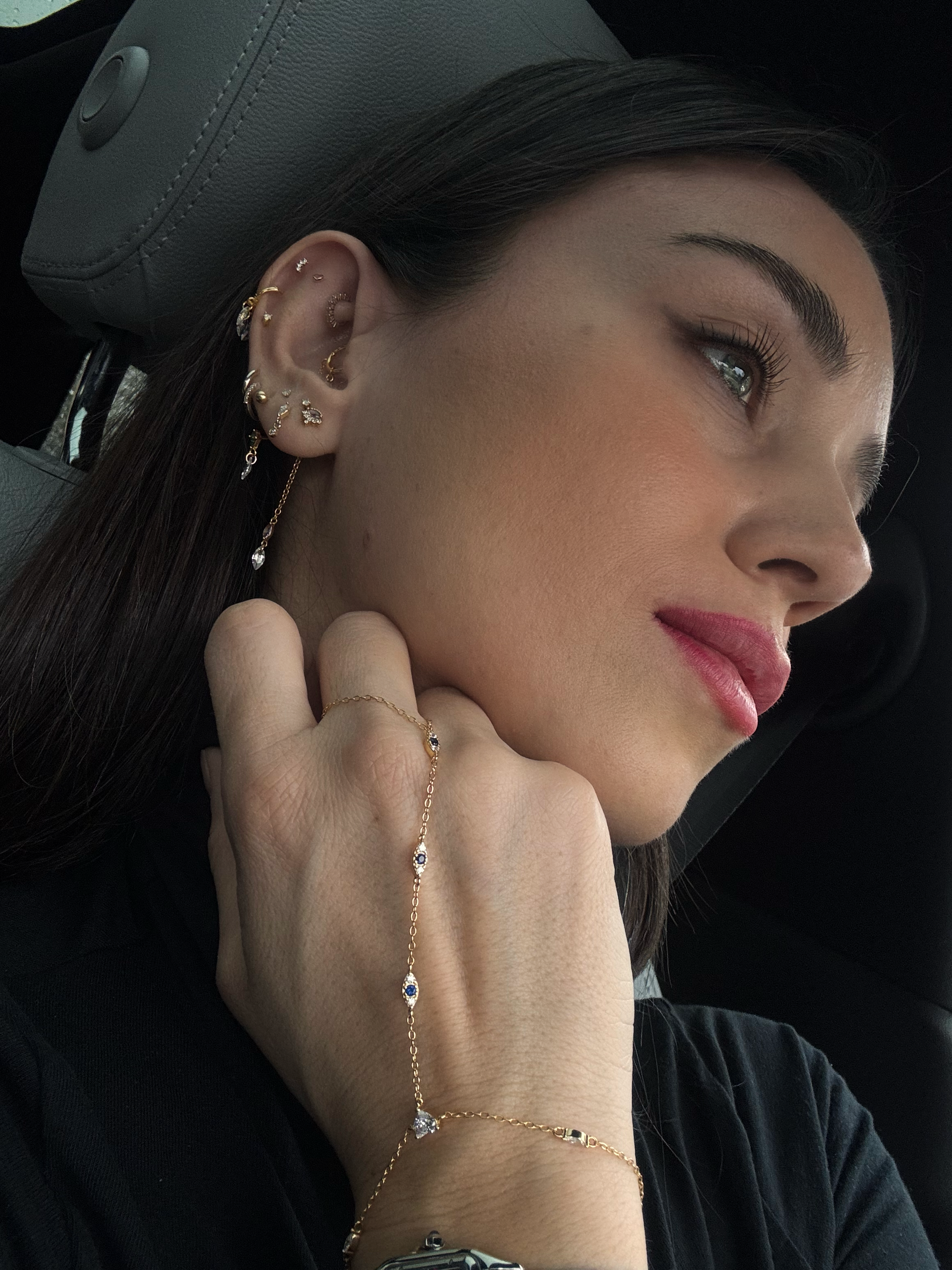 Tina Göz detaylı Altın Kaplama Gümüş Şahmaran