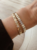 Lucca Top Zincir Damla Taşlı Altın Kaplama Gümüş Bileklik