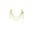 Carla 2 Zincirli Gümüş Piercing