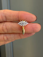 Leo Flower Altın kaplama Gümüş Küpe