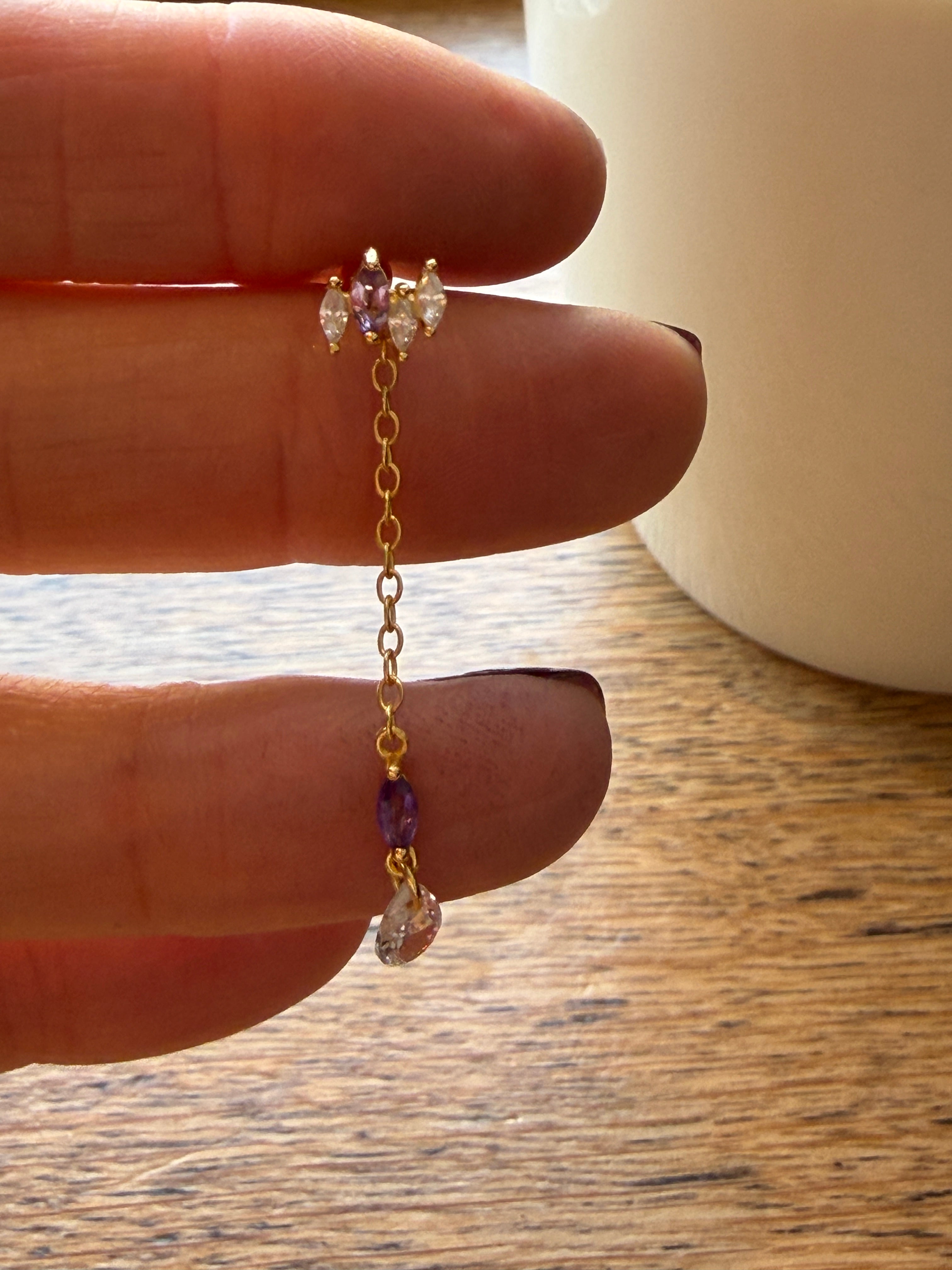 Tina 3 Altın kaplama  Gümüş Piercing