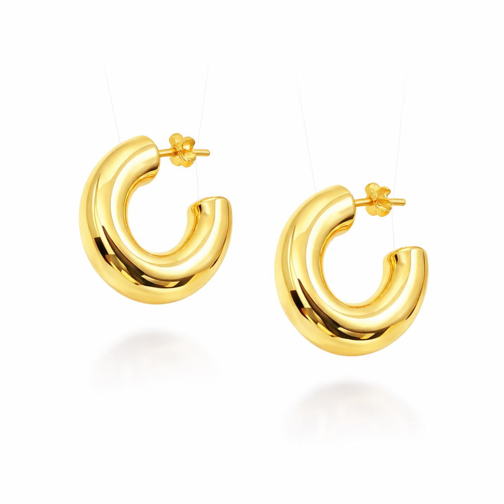Lora Classic Thick Hoop Earrings