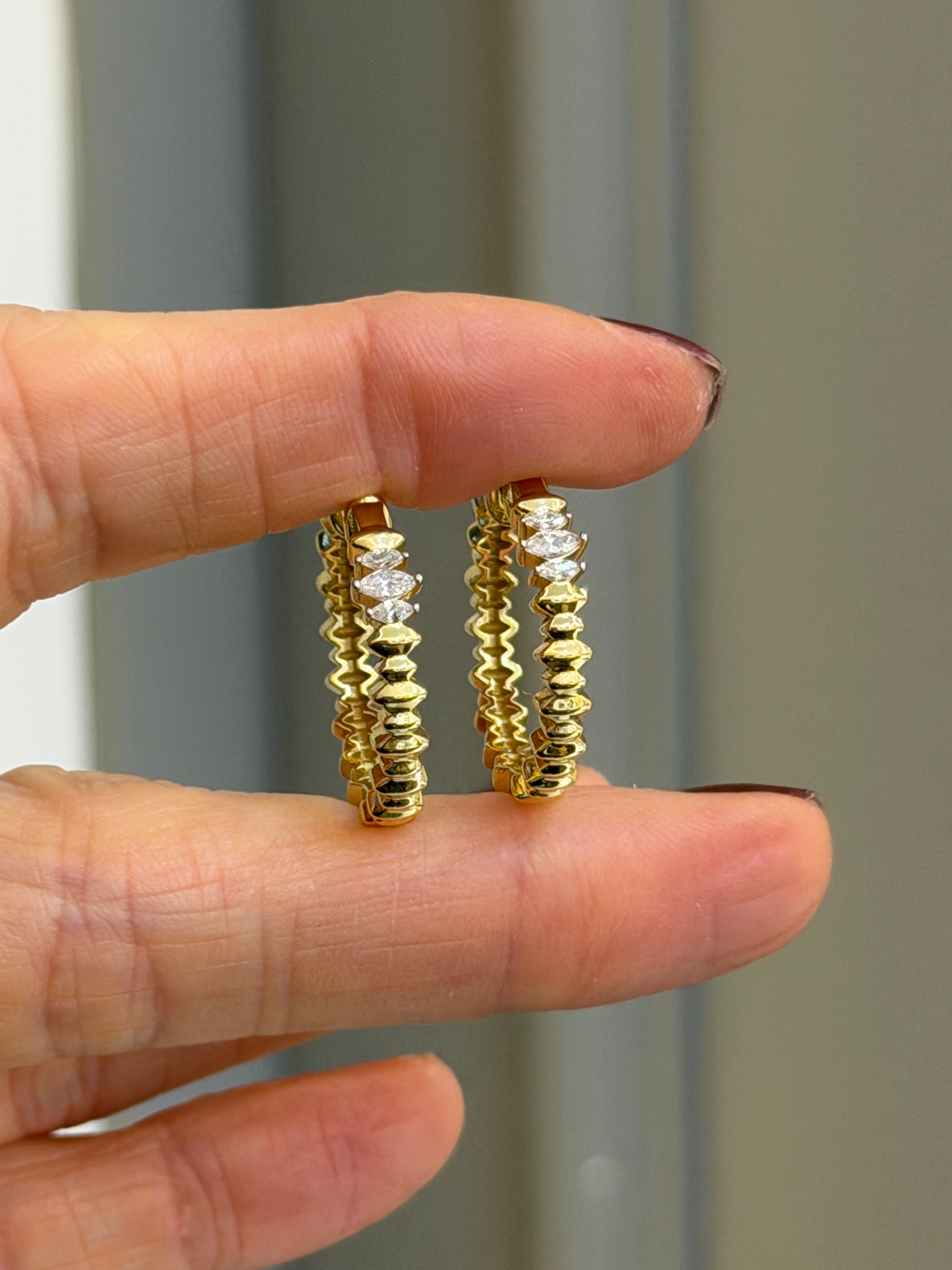 Leonie Altın kaplama Gümüş Halka Küpe