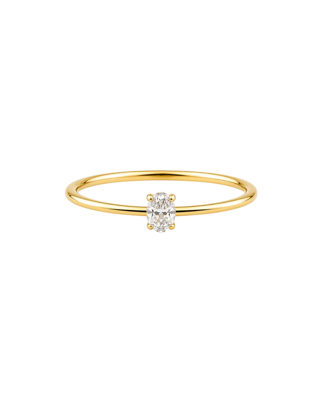 Tina Minimal Oval Taşlı Yüzük