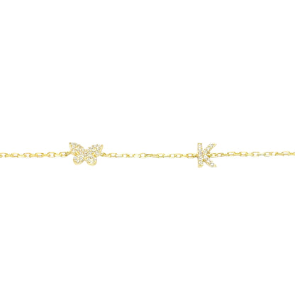 Vanessa Butterfly Letter Bracelet