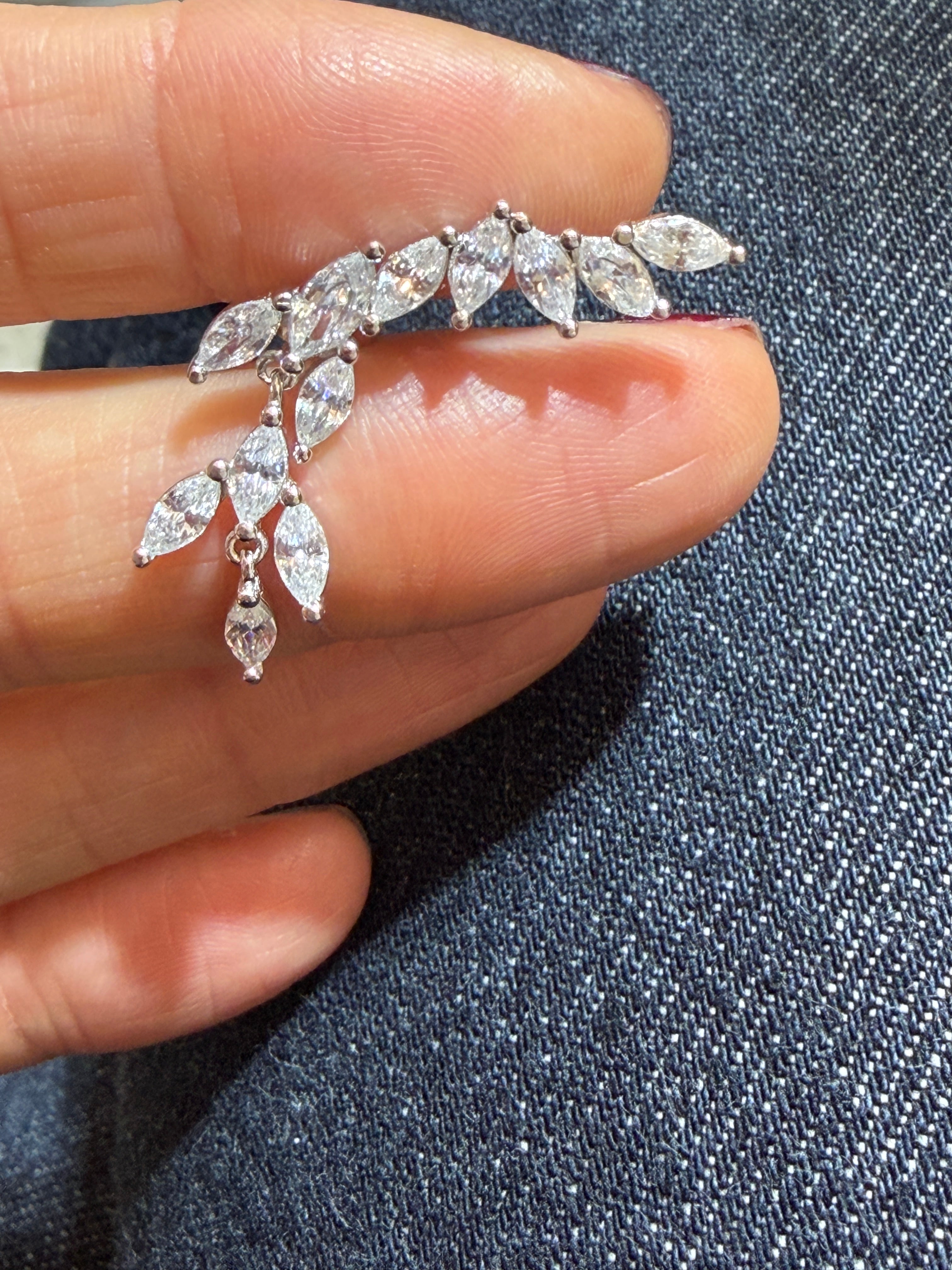 Leo Yaprak Altın kaplama Gümüş Küpe