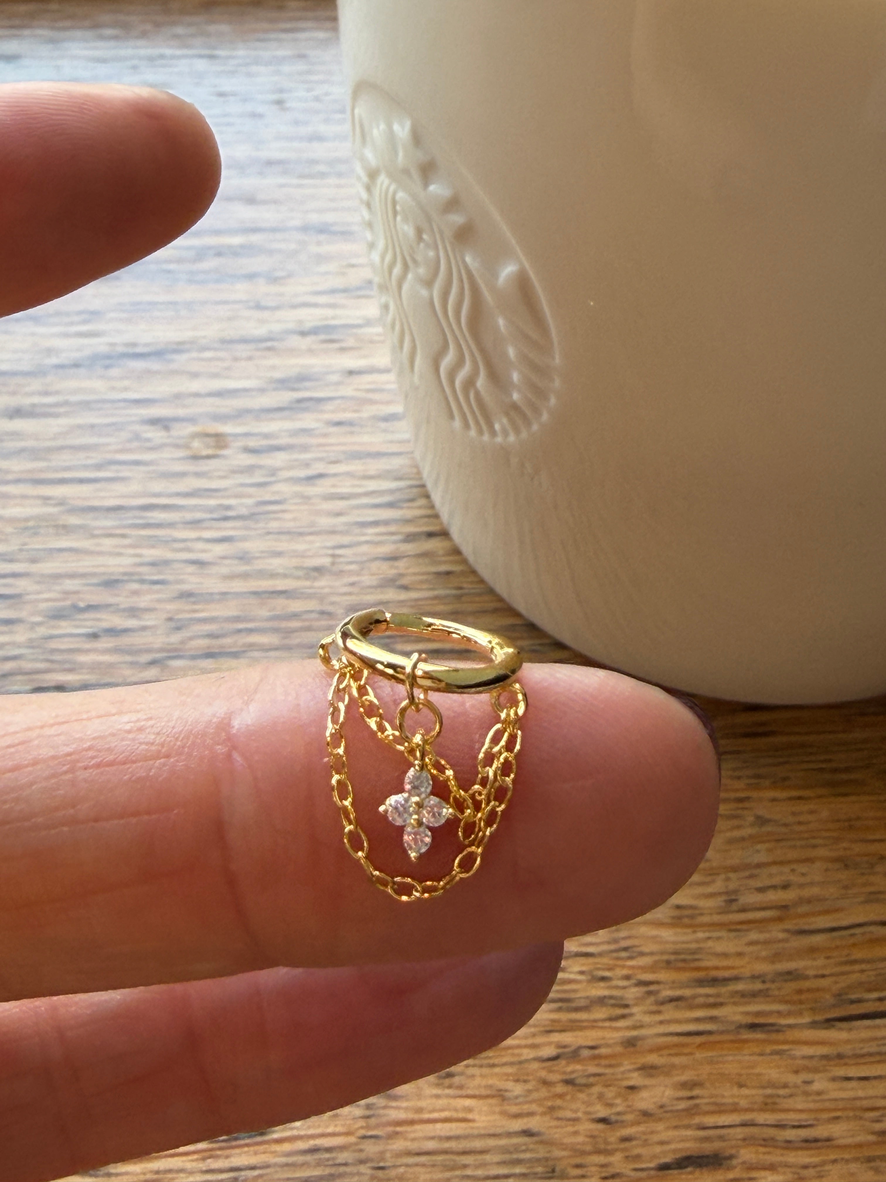 Tina 9 Altın kaplama  Gümüş Helix Piercing