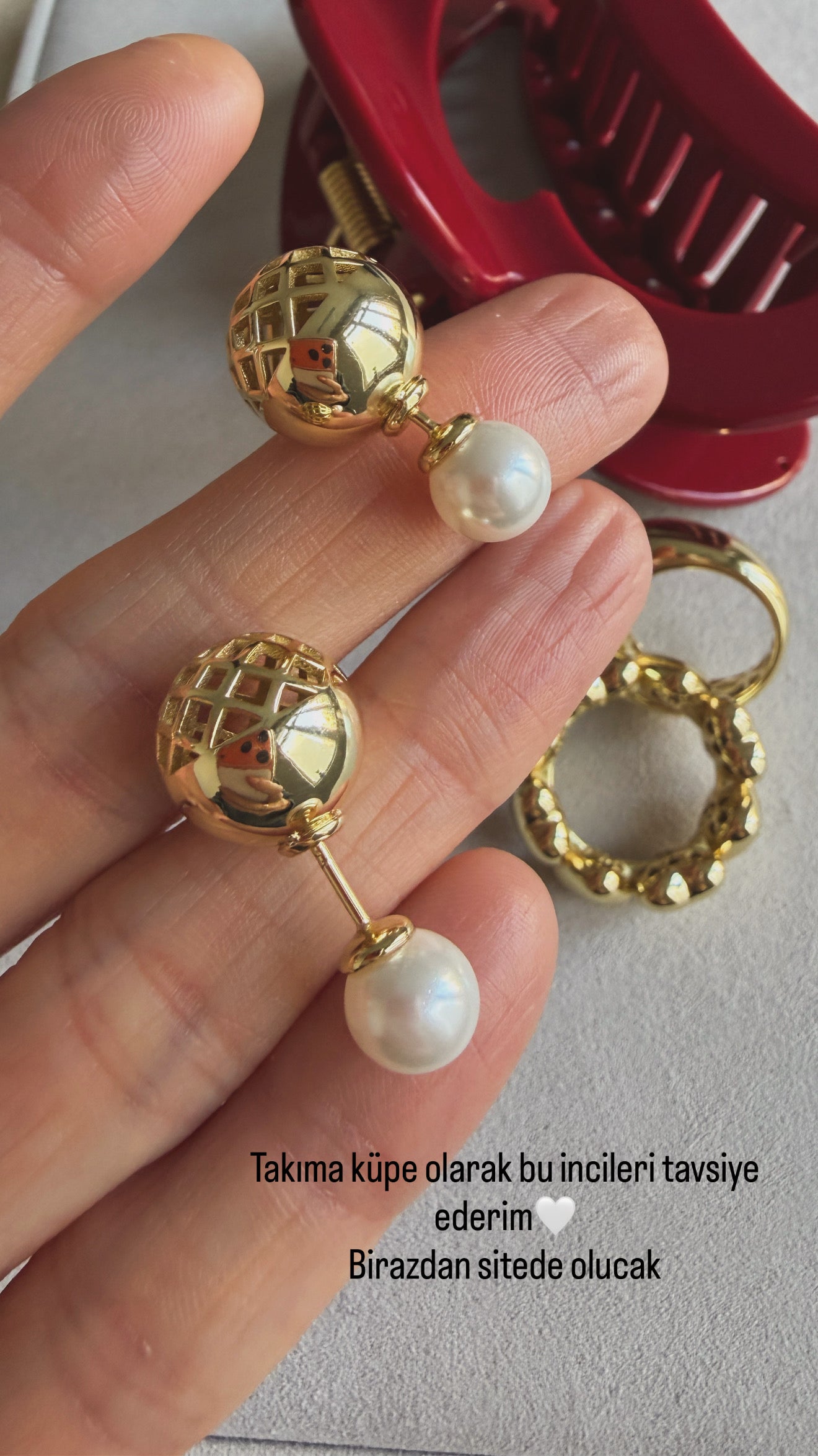 Bella İnci Top Küpe