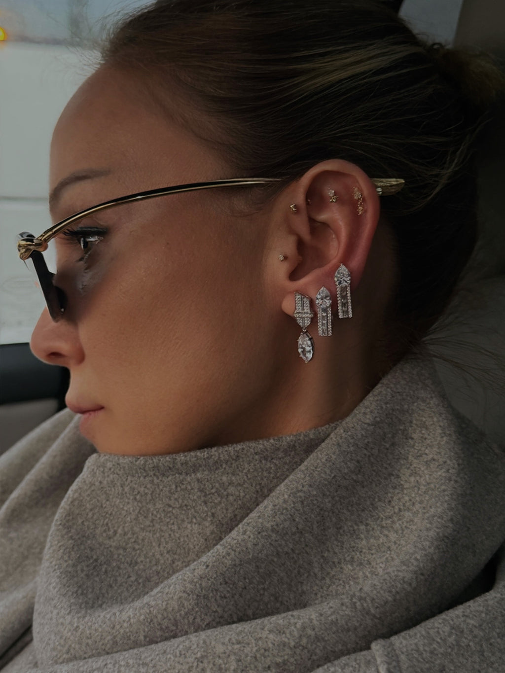 Brige Baget  Altın kaplama Gümüş Küpe