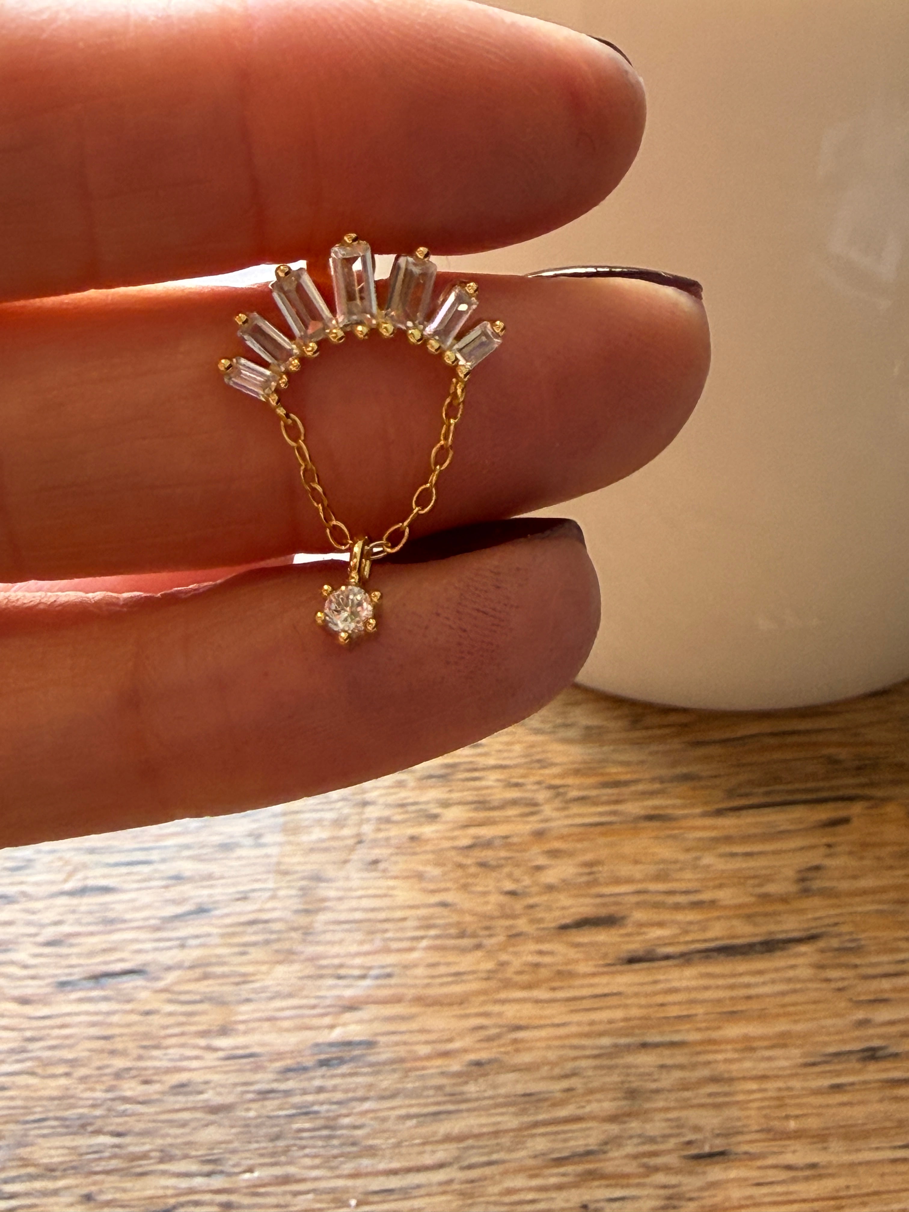 Tina 5 Altın kaplama  Gümüş Piercing