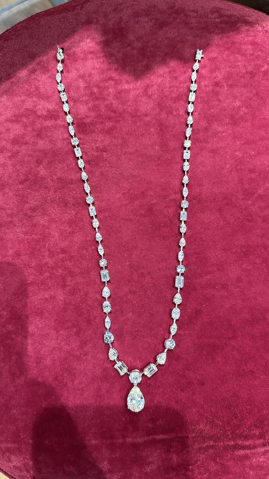 Lucca Mix Taşlı Damla detaylı Suyolu Kolye