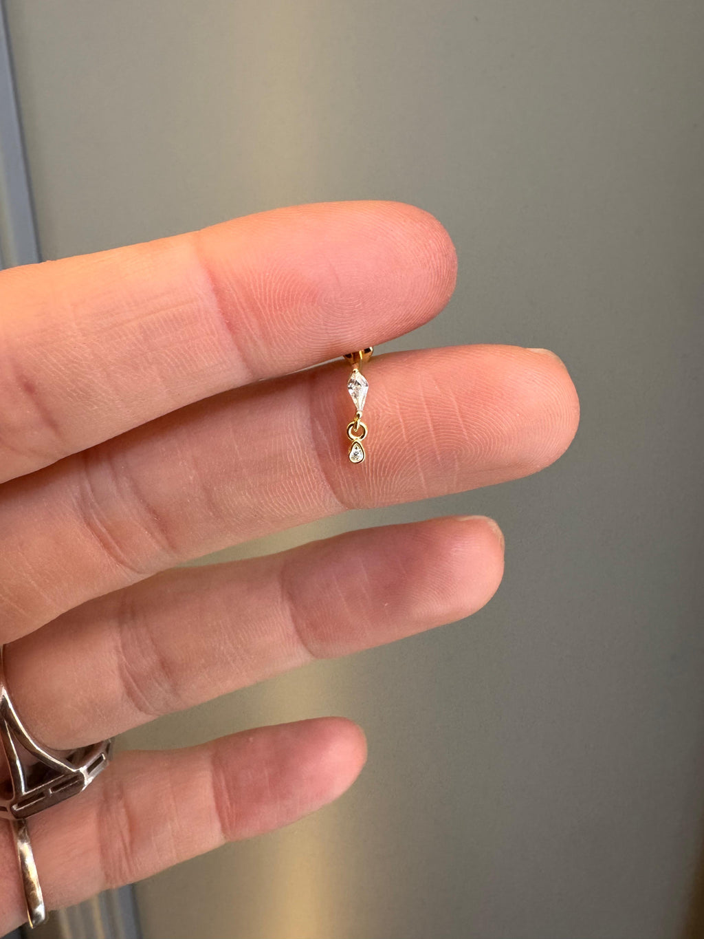 Lucca 4 Altın kaplama  Gümüş Piercing