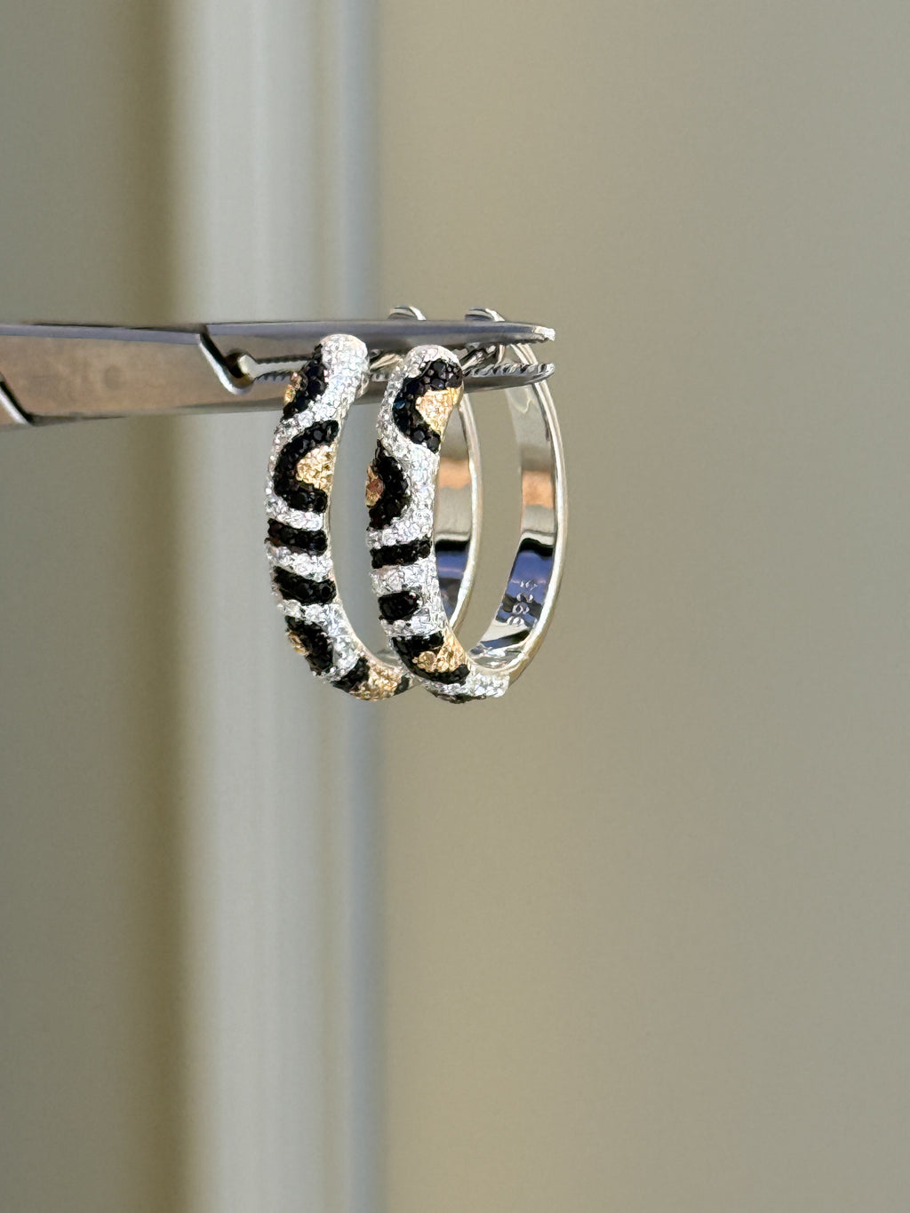 Lugo Animal Print Oval Küpe