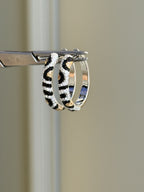 Lugo Animal Print Oval Küpe