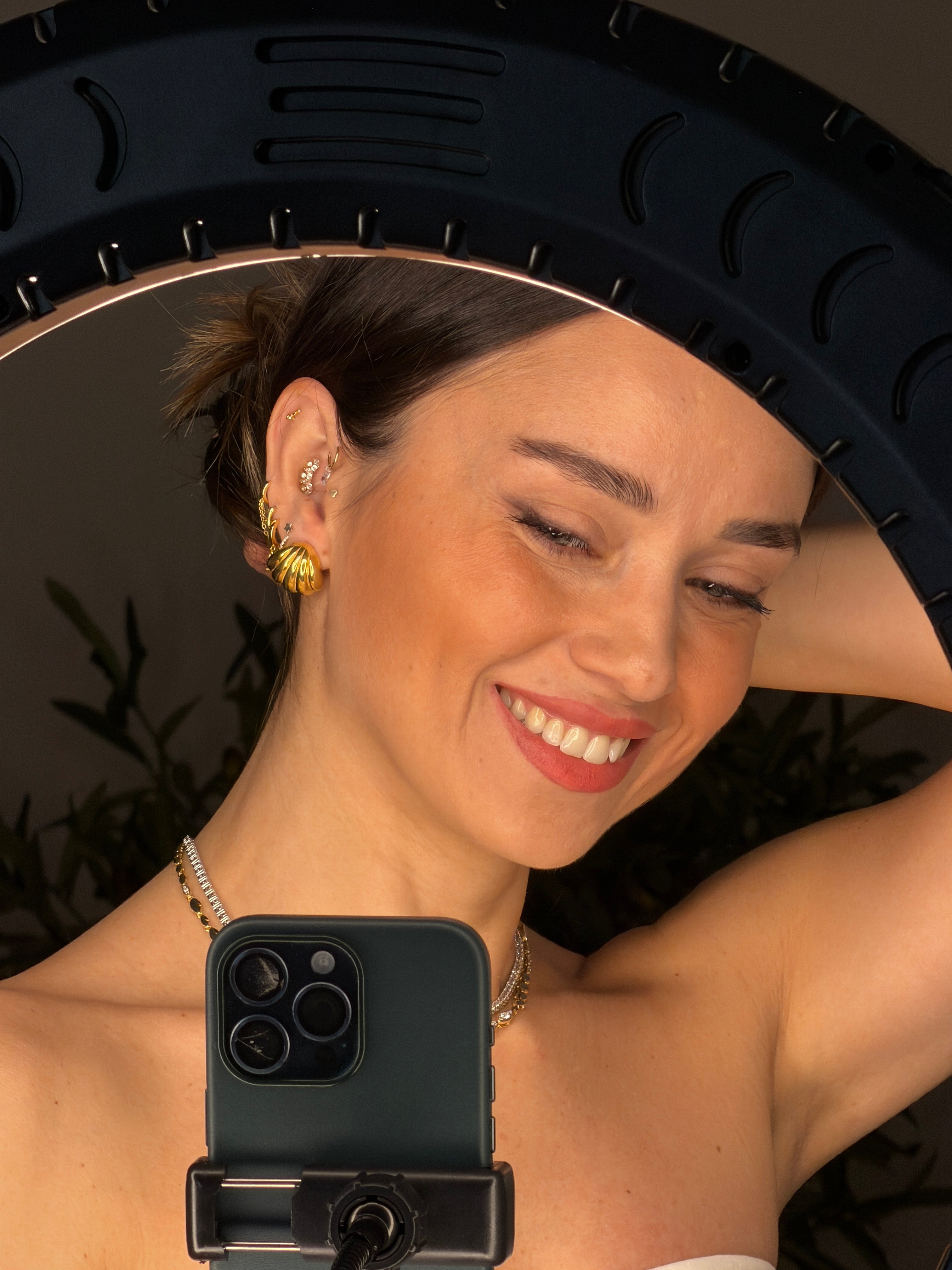 Leonie Deniz Kabuğu Altın kaplama Gümüş Küpe