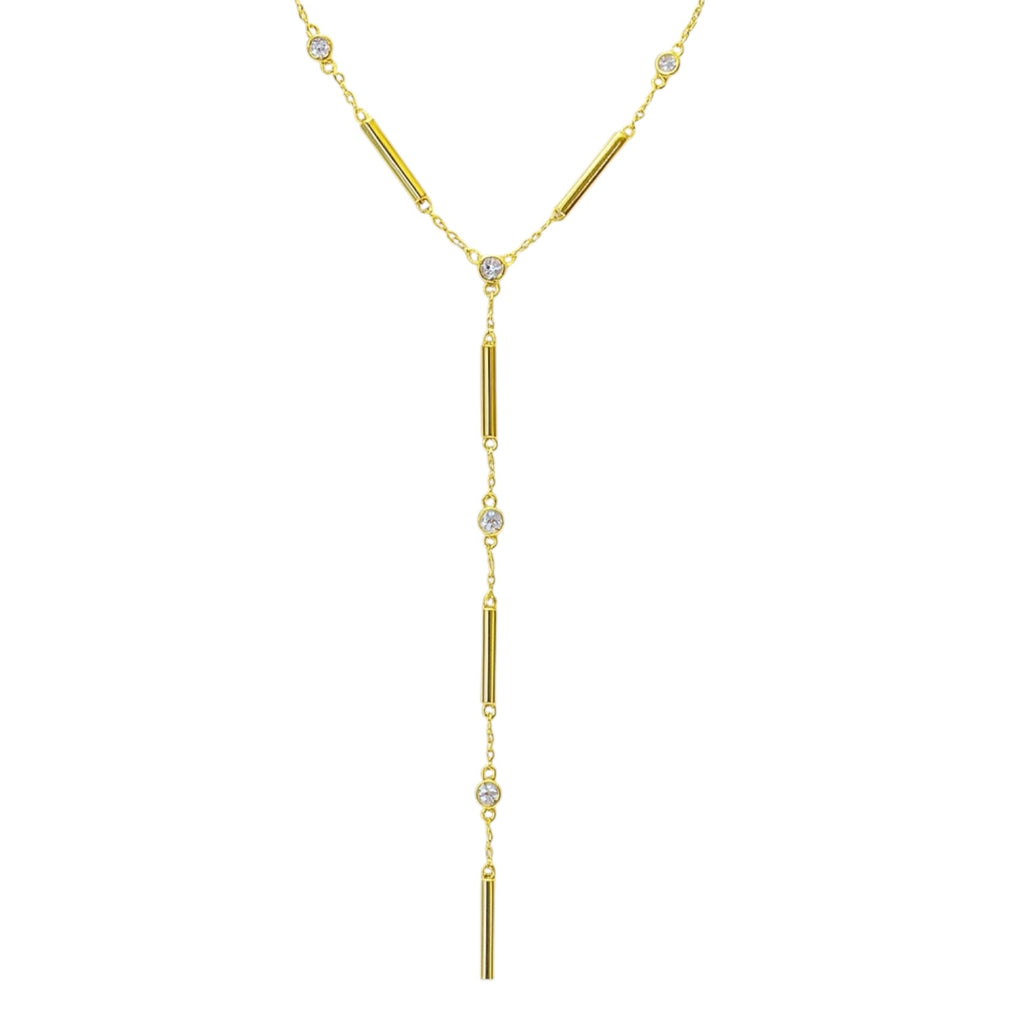 Minimal Çizgi Y Detaylı Gümüş Kolye