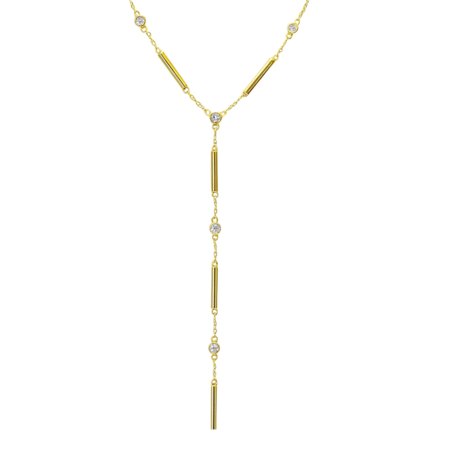 Minimal Çizgi Y Detaylı Gümüş Kolye