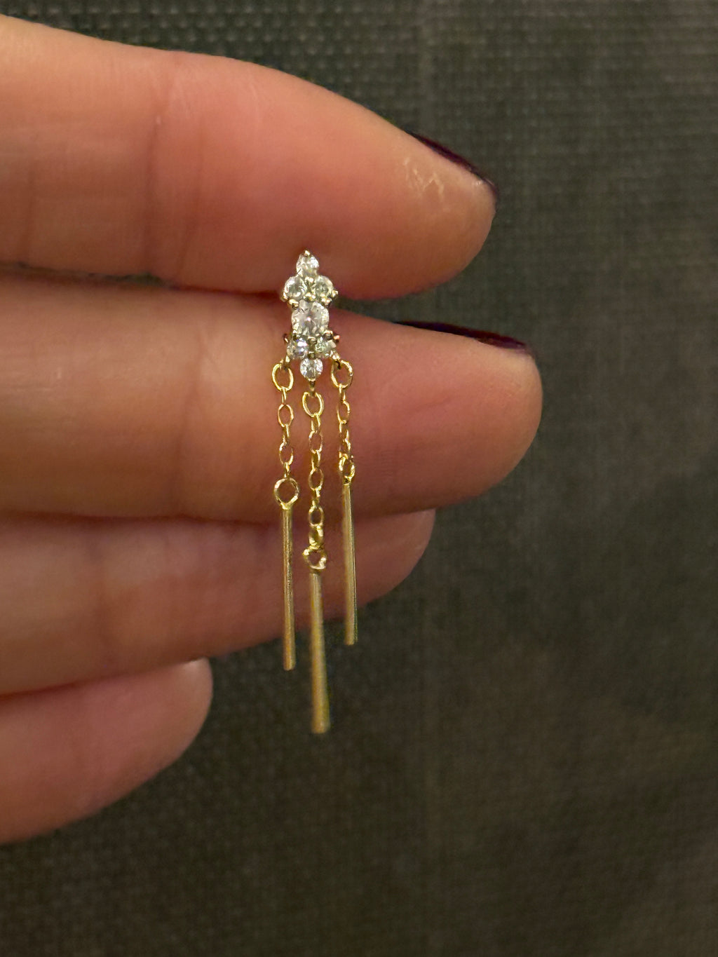 Carla 1 Zincirli Gümüş Piercing