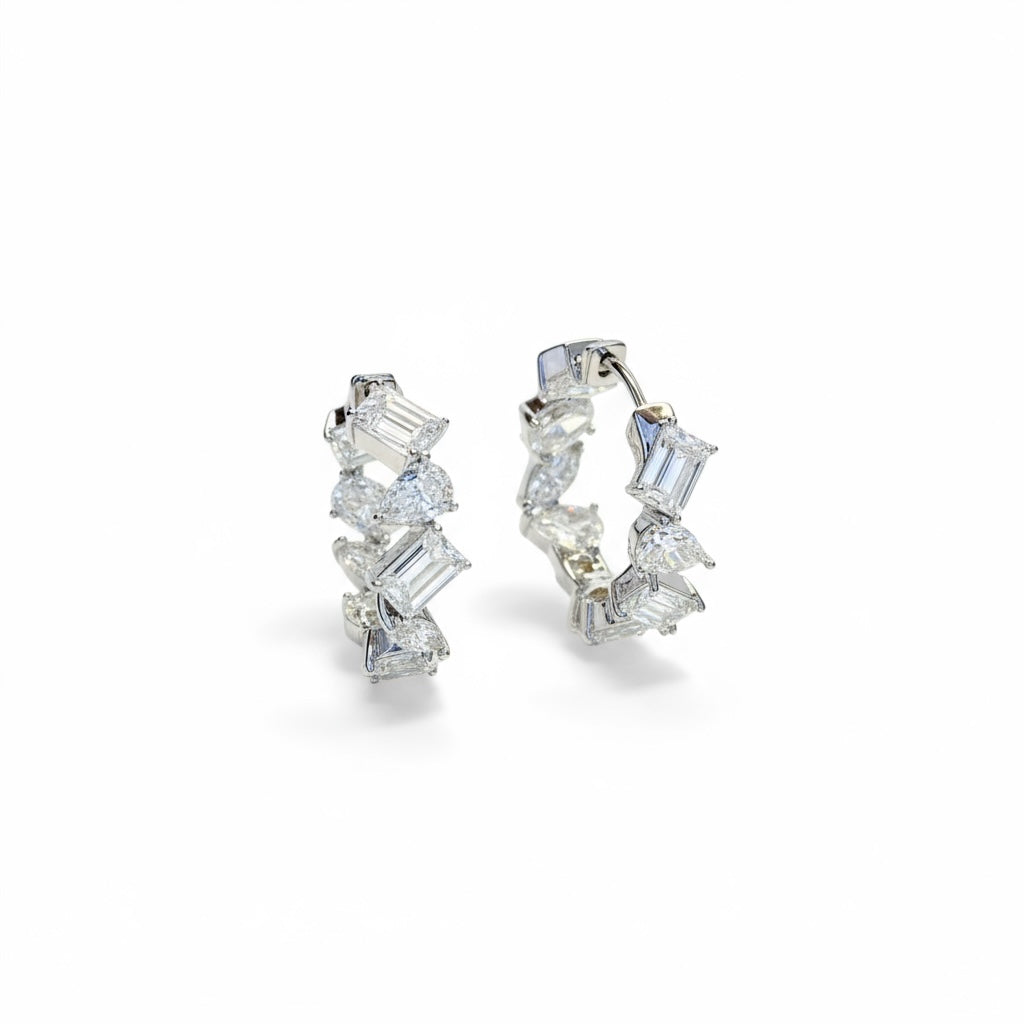 Mix Tamtur Taşlı Halka  Küpe