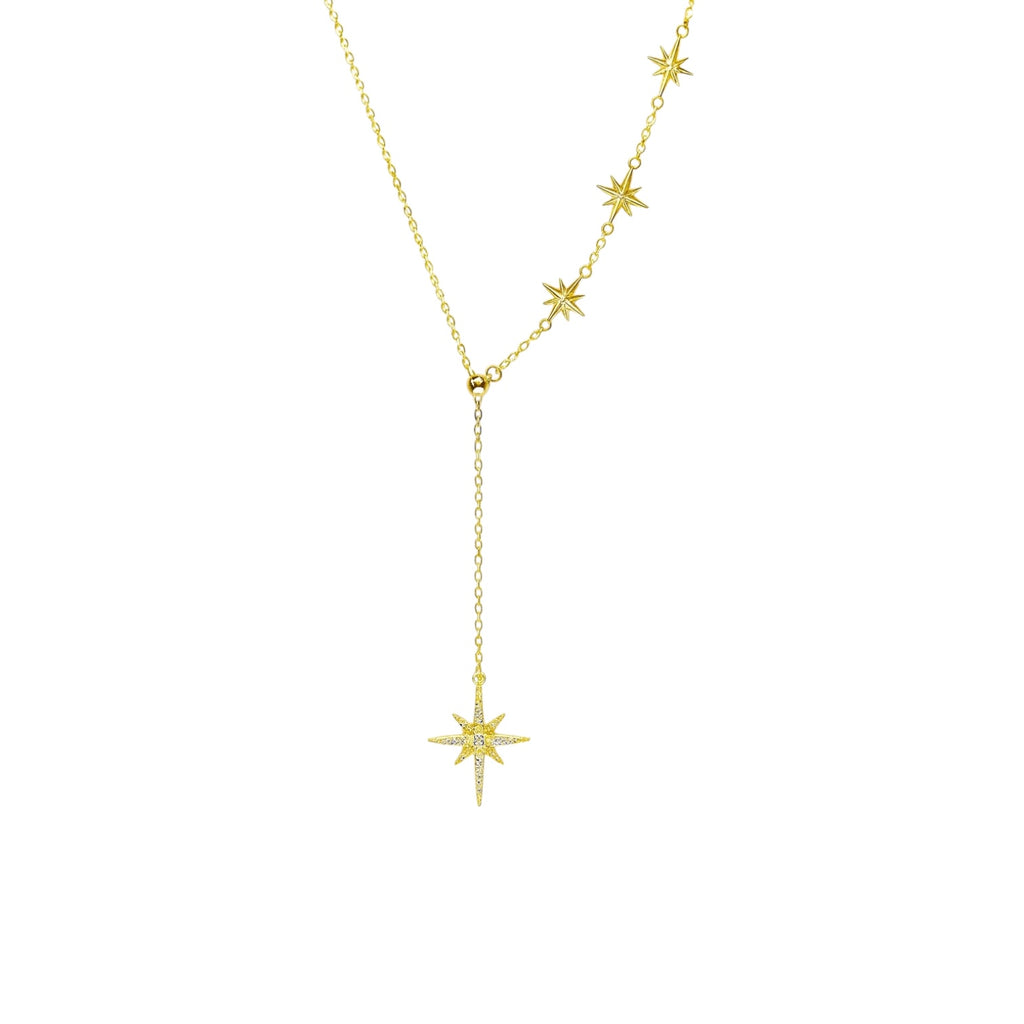 Minimal Yıldız Y Detaylı Gümüş Kolye