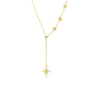 Minimal Yıldız Y Detaylı Gümüş Kolye