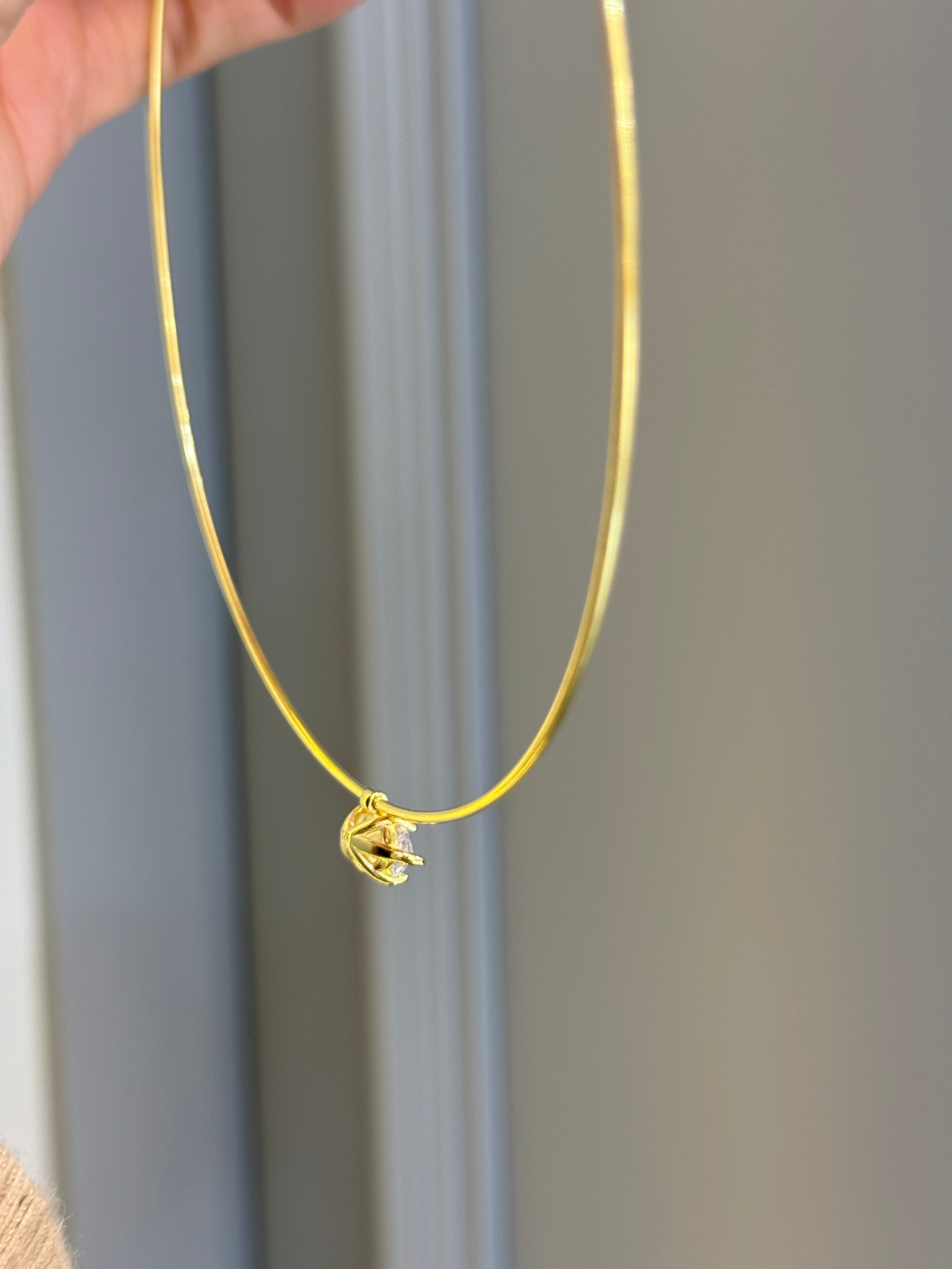 Lugo Markiz Taş detaylı Cuff Kolye